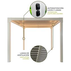 Pérgola Bioclimática Somerset 3x3 con Lamas Ajustables y LED - 9m²