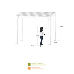 Pérgola Bioclimática Gardiun Somerset 300x300x248 cm (9m²) en Aluminio Antracita con Lamas Ajustables e Iluminación LED | Cenador de Exterior Moderno y Funcional