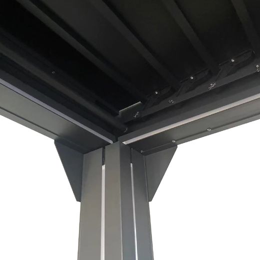 Pérgola Bioclimática Gardiun Somerset 300x300x248 cm (9m²) en Aluminio Antracita con Lamas Ajustables e Iluminación LED | Cenador de Exterior Moderno y Funcional
