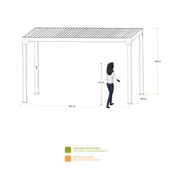Pérgola Bioclimática Somerset 3x4 - 12m² Aluminio Antracita con Lamas y LED