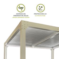 Bioklimatische Pergola Somerset 3x4 aus weißem Aluminium mit Lamellen und LED