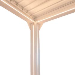Bioklimatische Pergola Somerset 3x4 aus weißem Aluminium mit Lamellen und LED