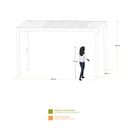Bioklimatische Pergola Somerset 3x4 aus weißem Aluminium mit Lamellen und LED