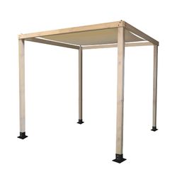 Pergola in legno con tenda beige 255x255x225 cm per giardino esterno