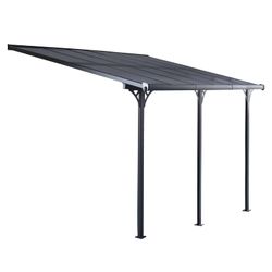 Pérgola de Pared Gardiun Elliot 11 m² (435x254x220/260 cm) en Aluminio con Paneles de Policarbonato Anti-UV | Pórticos Ajustables para Exterior