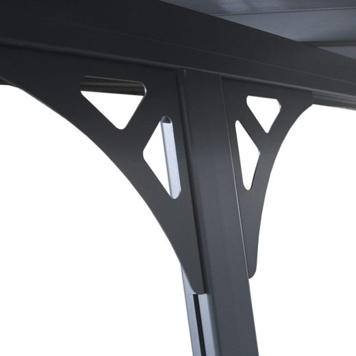 Pérgola de Pared Gardiun Elliot 11 m² (435x254x220/260 cm) en Aluminio con Paneles de Policarbonato Anti-UV | Pórticos Ajustables para Exterior