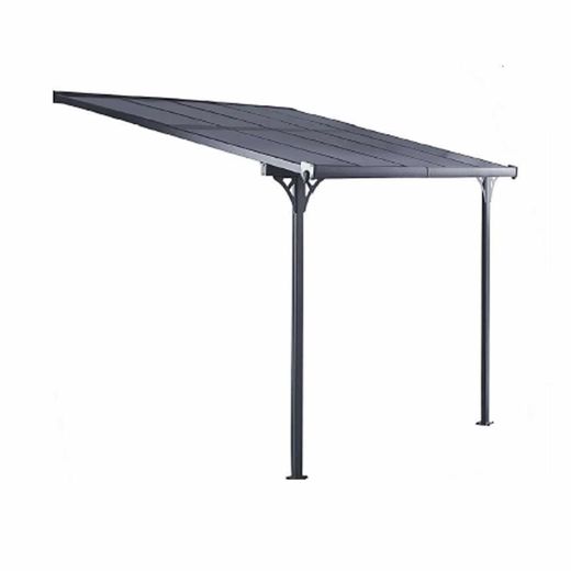 Pérgola de Pared Gardiun Elliot 11 m² (435x254x220/260 cm) en Aluminio con Paneles de Policarbonato Anti-UV | Pórticos Ajustables para Exterior