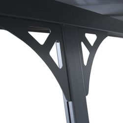 Pérgola de Pared para Jardín Gardiun Elliot 15 m² - 495x300x225/270 cm - Estructura de Aluminio y Techo de Policarbonato - Diseño Moderno y Resistente para Espacios Exteriores