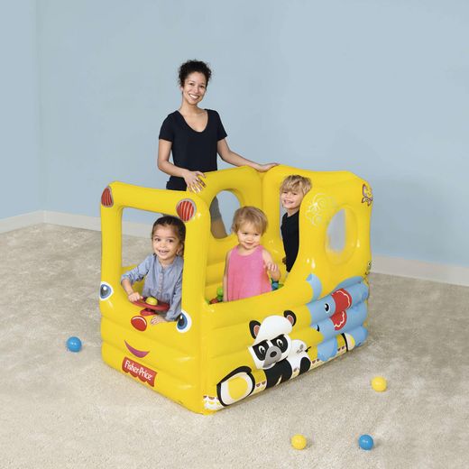 Piscina de Bolas Inflável Bestway Fisher Price Ônibus Escolar 137x96x96 cm Amarela