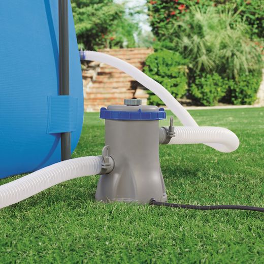 Abnehmbares selbsttragendes Bestway Fast Set Schwimmbecken 366x76 cm blau mit Kartuschenfilter