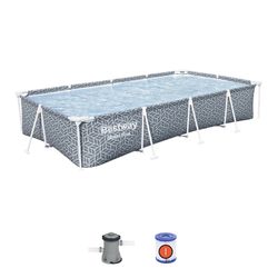 Piscine Démontable Bestway Steel Pro 366x201x66 cm avec Filtre à Cartouche Gris