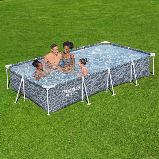 Piscine Démontable Bestway Steel Pro 366x201x66 cm avec Filtre à Cartouche Gris
