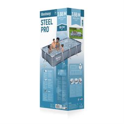 Piscine Démontable Bestway Steel Pro 366x201x66 cm avec Filtre à Cartouche Gris