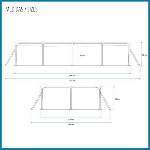 Piscine Démontable Bestway Steel Pro 366x201x66 cm avec Filtre à Cartouche Gris