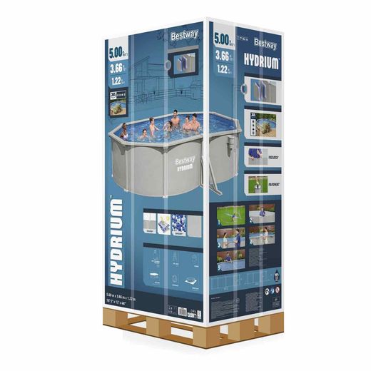 Piscina fuori terra in acciaio Bestway Hydrium ovale con filtro a sabbia 500x366x122 cm