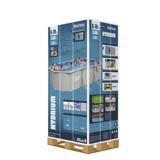 Piscina fuori terra ovale in acciaio Bestway Hydrium 610x366 cm con filtro a sabbia