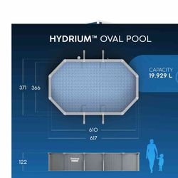 Piscina fuori terra ovale in acciaio Bestway Hydrium 610x366 cm con filtro a sabbia