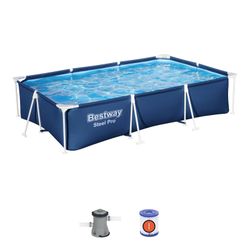 Piscina Fuori Terra Rettangolare Bestway Steel Pro 300x201x66 cm con Filtro a Cartuccia