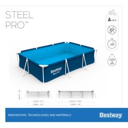 Piscina Fuori Terra Rettangolare Bestway Steel Pro 300x201x66 cm con Filtro a Cartuccia