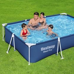 Piscina Fuori Terra Rettangolare Bestway Steel Pro 300x201x66 cm con Filtro a Cartuccia