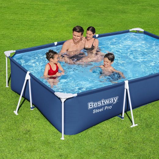 Piscina Fuori Terra Rettangolare Bestway Steel Pro 300x201x66 cm con Filtro a Cartuccia