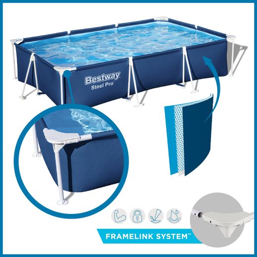 Piscina Fuori Terra Rettangolare Bestway Steel Pro 300x201x66 cm Senza Filtro