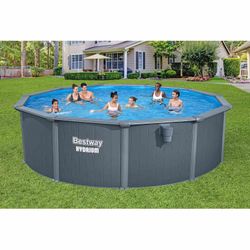 Piscine Autoportante Ronde en Acier Bestway Hydrium Ø488 x 132 cm avec Filtre à Sable