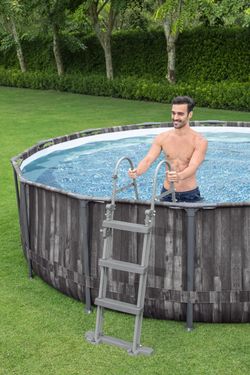 Piscina Fuori Terra Rotonda Steel Pro Max 366x100 cm in Plastica con Filtro a Cartuccia