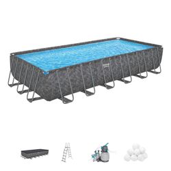Piscina Fuori Terra Tubolare Bestway APX 365 Rettangolare 732x366x132 cm con Filtro a Sabbia