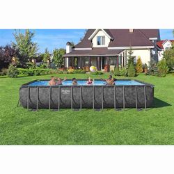 Piscina Fuori Terra Tubolare Bestway APX 365 Rettangolare 732x366x132 cm con Filtro a Sabbia