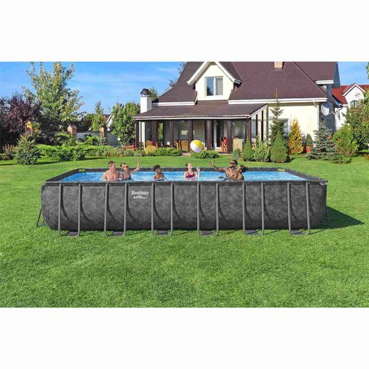 Piscina Fuori Terra Tubolare Bestway APX 365 Rettangolare 732x366x132 cm con Filtro a Sabbia