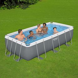 Piscina Fuori Terra Tubolare Bestway Power Steel 404x201x100 cm con Filtro a Cartuccia e Scala
