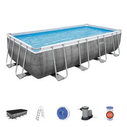 Piscine Démontable Tubulaire Bestway Power Steel Rotin 549x274x122 cm avec Filtre à Cartouche