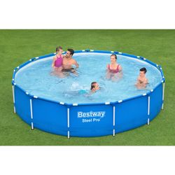 Piscina fuori terra tubolare Bestway Steel Pro 366x76 cm blu