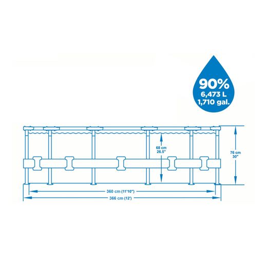 Piscine tubulaire démontable Bestway Steel Pro 366x76 cm avec filtre cartouche