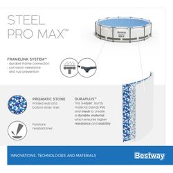 Piscine tubulaire démontable Bestway Steel Pro Max 305x100 cm avec filtre