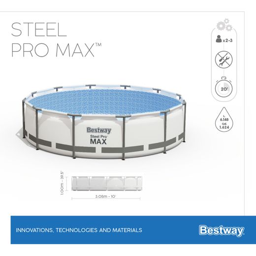 Piscine tubulaire démontable Bestway Steel Pro Max 305x100 cm avec filtre