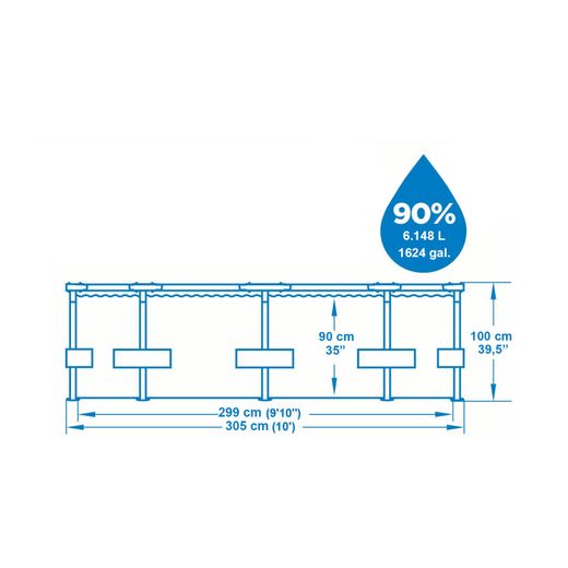 Piscine tubulaire démontable Bestway Steel Pro Max 305x100 cm avec filtre