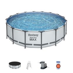 Piscina Fuori Terra Tubolare Bestway Steel Pro Max 488x122 cm con Filtro a Cartuccia