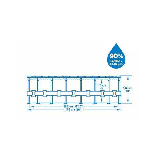 Piscina Fuori Terra Tubolare Bestway Steel Pro Max 488x122 cm con Filtro a Cartuccia