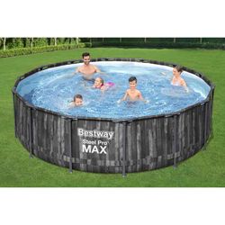 Piscine Démontable Tubulaire Bestway Steel Pro Max Effet Bois Ø427 x 107 cm avec Filtre