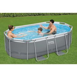 Piscina Fuori Terra in Tubo Bestway Steel Pro Max Ovale 305x200x84 cm con Filtro a Cartuccia