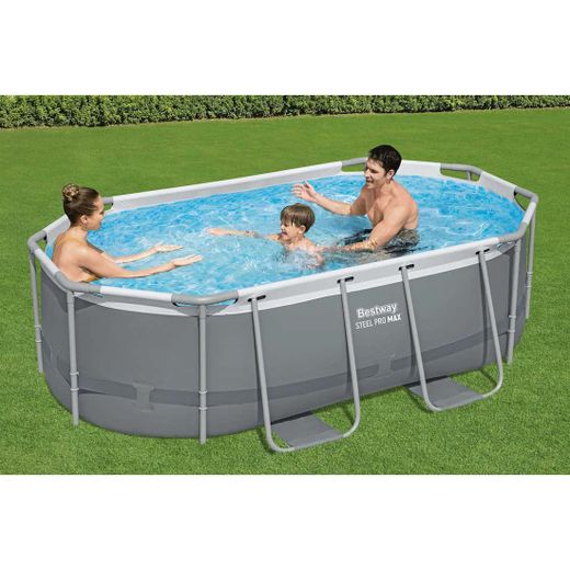 Piscina Fuori Terra in Tubo Bestway Steel Pro Max Ovale 305x200x84 cm con Filtro a Cartuccia