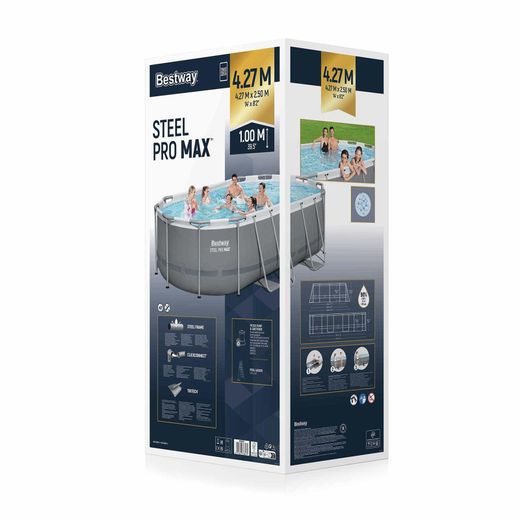 Piscine Hors-Sol Tubulaire Bestway Steel Pro Max Ovale 427x250x100 cm avec Filtre