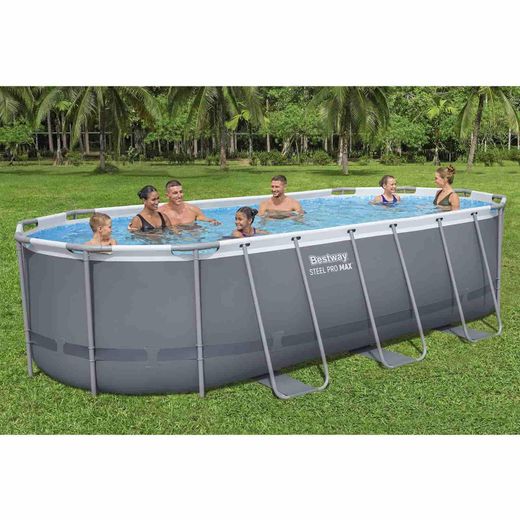 Piscina Fuori Terra Tubolare Bestway Steel Pro Max Ovale 549x274x122 cm con Filtro a Cartuccia