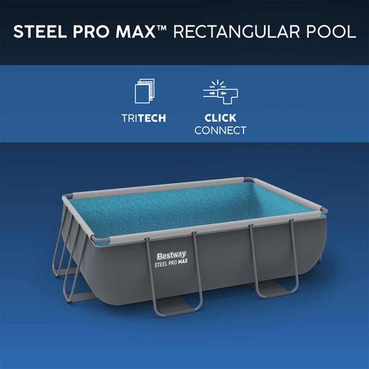 Piscina Desmontable Tubular Bestway Steel Pro Max Rectangular 282x196x84 cm con Depuradora