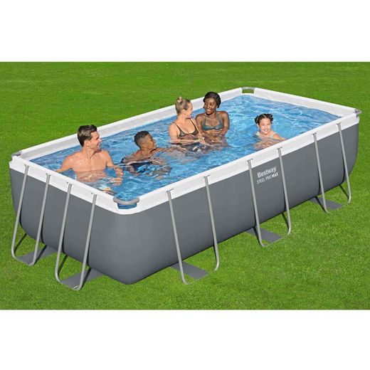 Piscina Fuori Terra Tubolare Bestway Steel Pro Max Rettangolare 404x201x100 cm con Filtro a Cartuccia