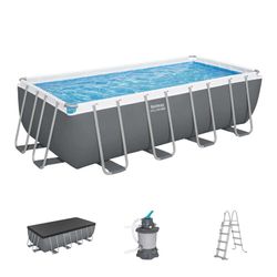 Piscine Démontable Tubulaire Bestway Steel Pro Max Rectangulaire 488x244x122 cm avec Filtre à Sable