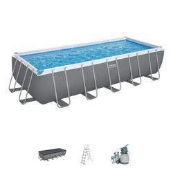 Piscine Démontable Tubulaire Bestway Steel Pro Max Rectangulaire 640x274x132 cm avec Filtre à Sable