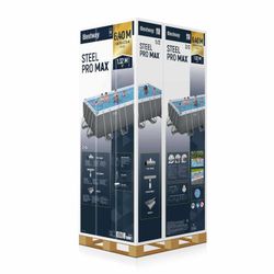 Piscine Démontable Tubulaire Bestway Steel Pro Max Rectangulaire 640x274x132 cm avec Filtre à Sable
